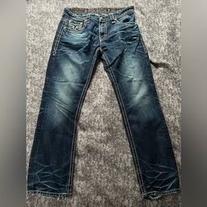 Rock Revival Men’s Tad Straight leg Jeans. Size 36